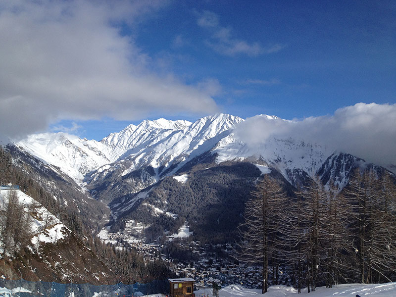 View from the slopes at Courmayeur