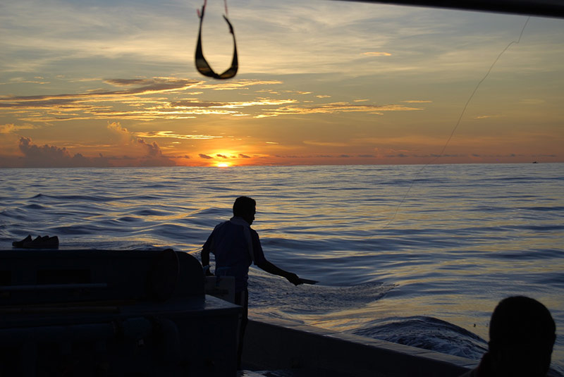 Tuna fishing boat in Addu Atoll