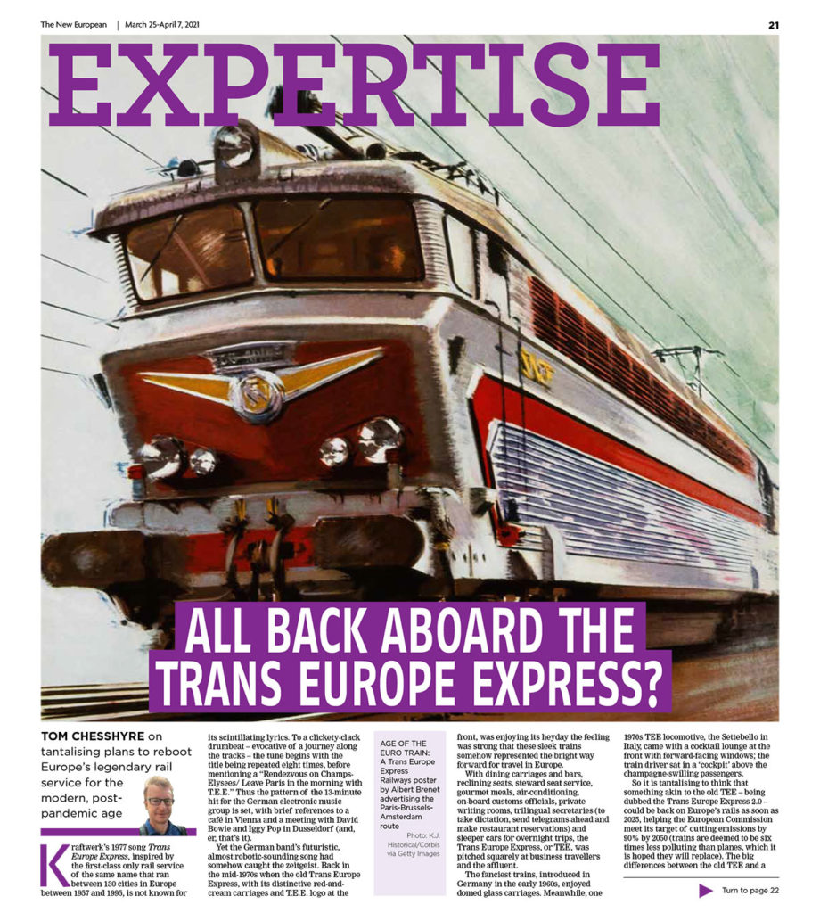 All back aboard the Trans Europe Express?