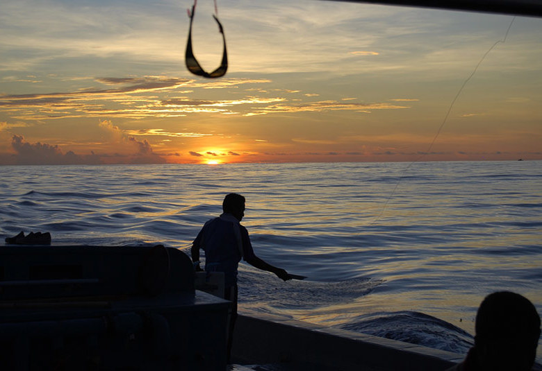 Tuna fishing boat in Addu Atoll