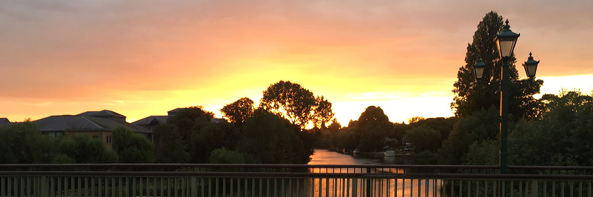 Sunset over the Thames at Staines Bridge