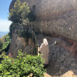 Nun walking on mountain at Montserrat