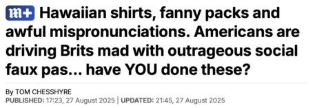 Americans are driving Brits mad with outrageous social faux pas… have YOU done these?